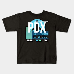 Portland (PDX) Airport Code Baggage Tag Kids T-Shirt